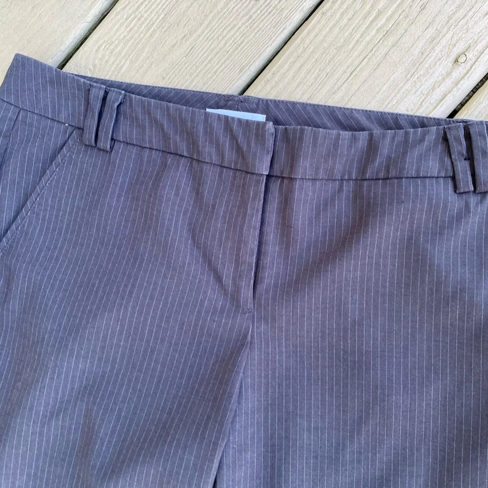 NEW YORK & COMPANY Elegant Brown & Tan Pinstripe Trousers, Size: 10